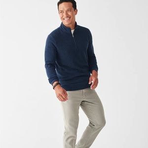 J Crew size Large navy blue authentic sueded half zip jersey